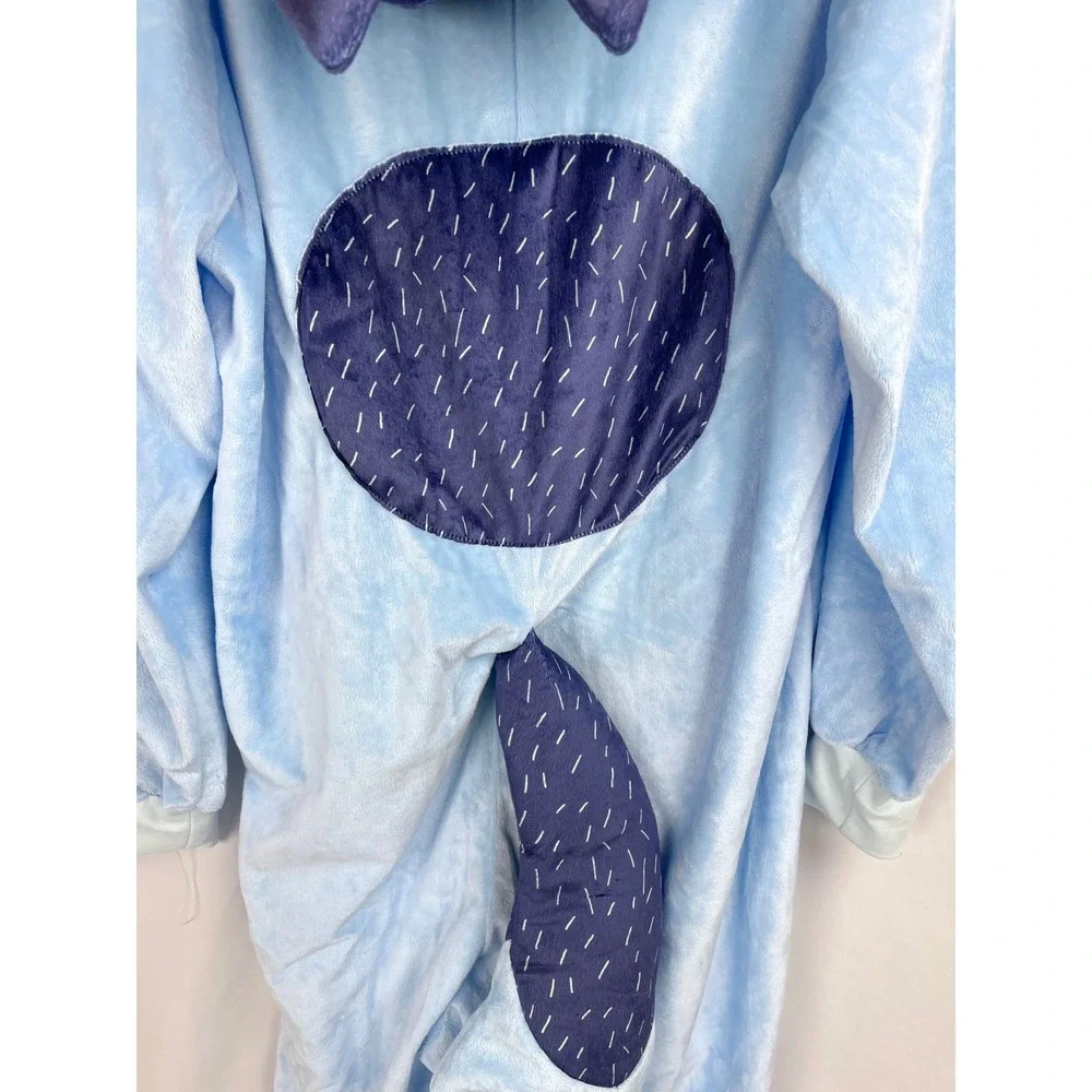 Spirit Halloween Adult L/XL Bluey Bandit Costume Blue Plush Jumpsuit Dress-Up - Picture 6 of 9